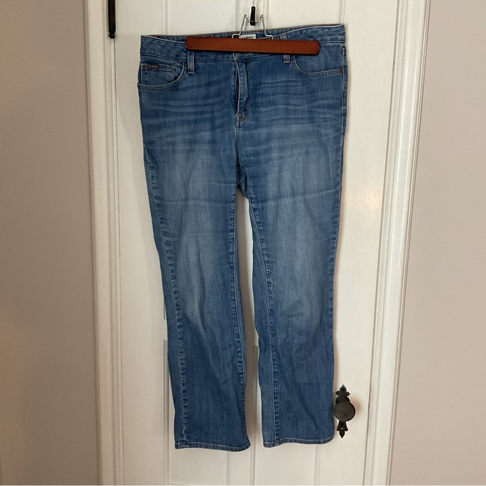L.L. Bean Favorite Fit jeans straight size 12P mid rise EUC